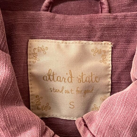 Altard State Raw Hem Fringe Peplum rose Jean Jacket S - Picture 6 of 10